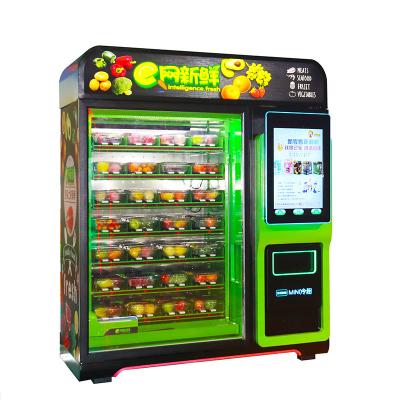 China Ads Display Frozen refrigerated Fresh Fruit locker and Vegetable Vending Machine Automatic Self fruit-vending-machine Price qr code for meat for sale