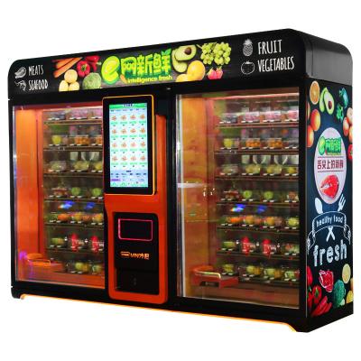 China Ads Display Combo frozen meat vending machine for selling meat Smart touch screen Fruit and Vegetable Salad Elevator Vending Machine for sale