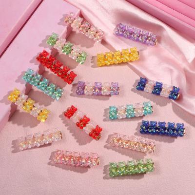 China 2022 Fashion Korean Sweet Fashion Cute Colorful Jelly Bear Hair Accessories Gummy Bear Hair Clips For Women Girls Kids for sale