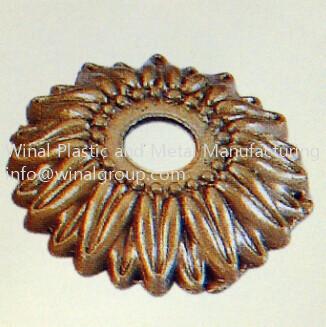 China Dia10mm*3mm metal flower shaped tags for apparel & bags,aluminum alloy,can OEM per drawing for sale