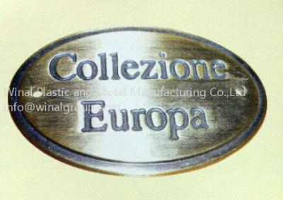 China Collection brand metal tag L63mm*W40mm,zinc alloy,size & finish can OEM produced. for sale