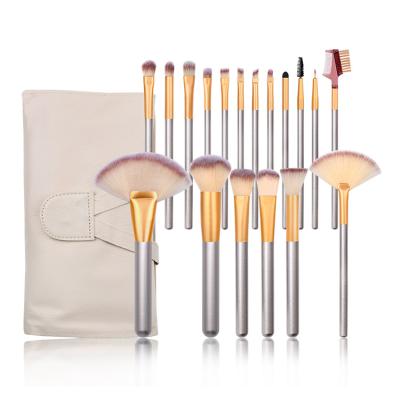 China Angular Blush OEM Service Makeup Brush 18Pcs Custom Synthetic Hair Makeup Brush Set for sale