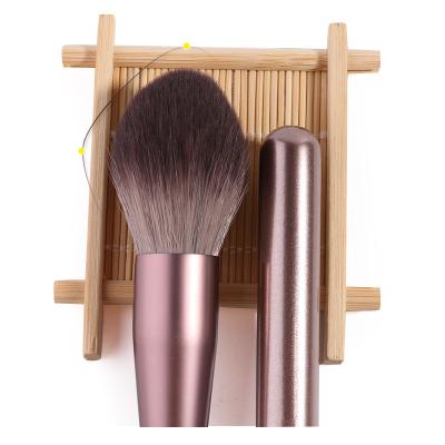 China Angular Blush Good Quality Synthetic Hair Makeup Brush Professional Purple Wood Handle Powder Foundation Brush for sale