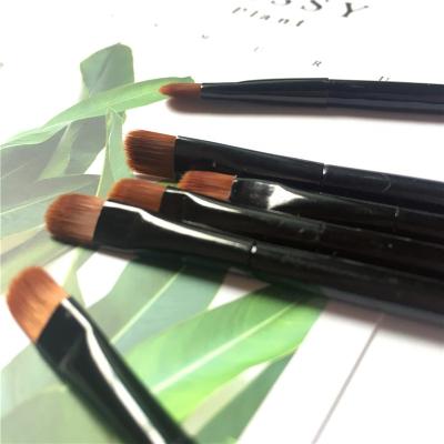 China Newest Smudge Brush Trend Aluminum Tube Double Hair Brown Lip Balm Concealer Nylon Makeup Brush for sale