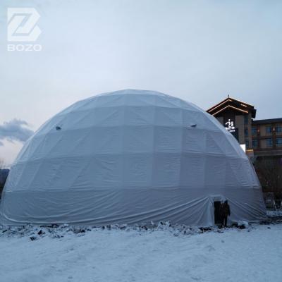 China UV resistance eco customized large 30m half height dome 2 transparent window tent with luxury bedroom furniture for sale