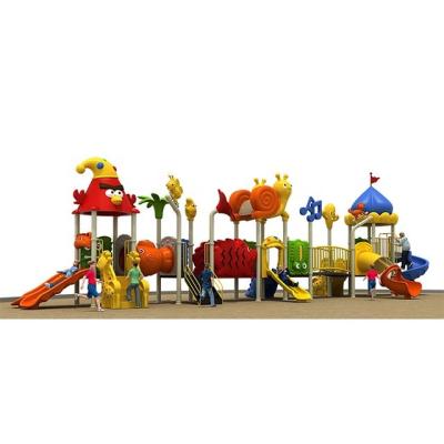 China Children garden outdoor playground kid amusement park , plastic slide outdoor for sale