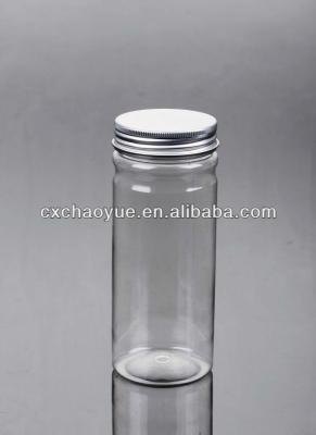 China Transparent Plastic Food Grade Top Seal Tea Bottle With Food Grade, Aluminum Lid Bottle for sale