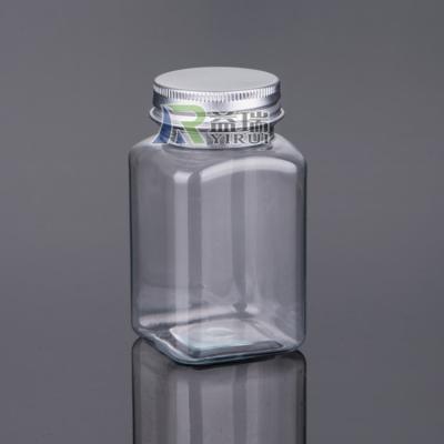 China Square 110ml hot sale fashion custom plastic powder vitamins packaging plastic clear bottle bottle jars for sale