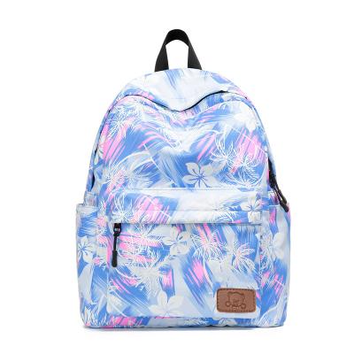 China Fashion waterproof custom flower printed waterproof school backpacks college student school bags bookbags for sale