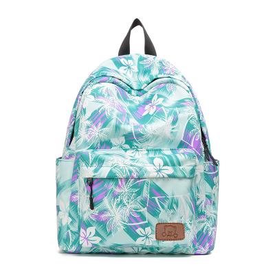 China Fashion waterproof wholesale flower printed waterproof school backpacks college student school bags bookbags for sale