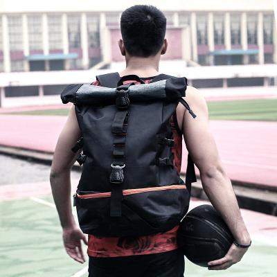 China Wholesale Waterproof Casual Sports Backpacks Men Travel Rolltop Daypack Large Capacity Gym Football Basketball Ball Backpacks for sale