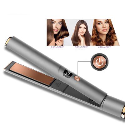 China Best Private Label Flat Iron LCD Temperature Display Cordless Flat Iron with Travel Flat Iron Hair Straightener for sale