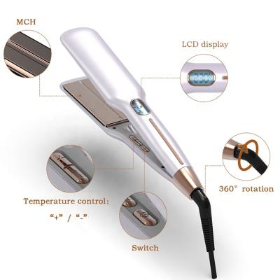 China Straighten and Curl Hair Fast Professional Titanium Alloy Straight Hair and Ceramic Hair Iron for sale