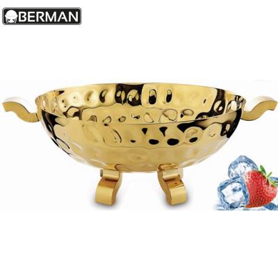 China Fashion Wedding Decoration Party Supplies Luxury Gold Hammered Nut Bowl For Buffet for sale