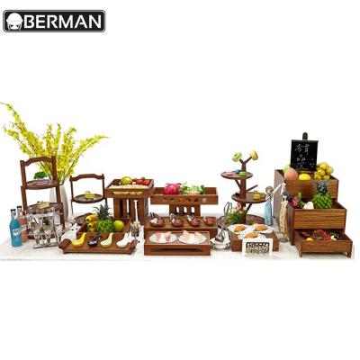 China Fashion Guangzhou berman wedding risers wooden display stand buffet set for wedding for sale