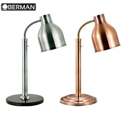 China Fashion restaurant equipment porcelain stainless steel rose gold buffet catering table food heater copper warmer lamps for sale