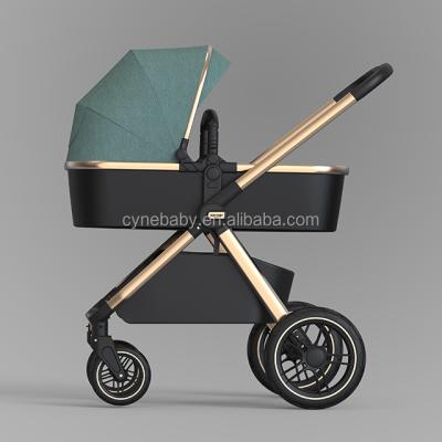 China 2021 Baby Stroller Chinese Supplier Sale 2 High View Baby Carrier Luxury Canvas Pram Directly In 1 Leather Custom OEM Customized Frame for sale