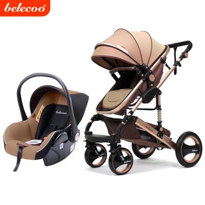 China Carry Baby Belecoo Brand OEM High Sight Baby Stroller 3 in 1 Carriage with EN1888 for sale