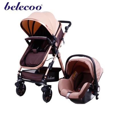 China 2017 Lightweight Canvas Fabric Alloy Frame 2-in-1 Baby Carrier And Baby Stroller Elastic Luxury Trolley for sale