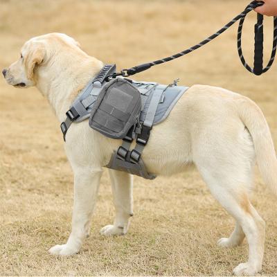 China 2022 Best Stocked Universal Harness For Medium Large Outdoor Camping Wild Tactical Training Survival Vest Dogs Carry Harness for sale