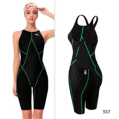 China Yingfan937 Ladies Breathable Racing Training One Piece Mid Leg Swimming Suit for sale