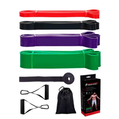 China Durable Latex Elastic Band Strength Training Yoga Pull Ring Recovery Resistance Band Set for sale