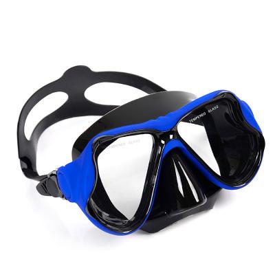 China Waterproof Tempered Glass Lens Silica Gel Masks Diving Head With Outdoor Swimming And Snorkeling Mirror for sale