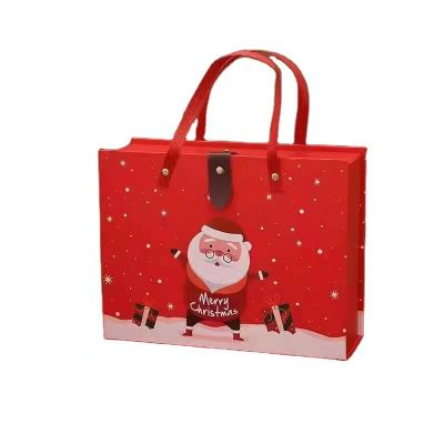 China Gift Luxury Christmas Box Packaging Red Box With Handle for sale