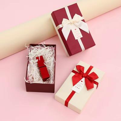 China Two Pieces Cosmetic Box Packaging Lip Gloss Custom Boxes With Ribbon for sale