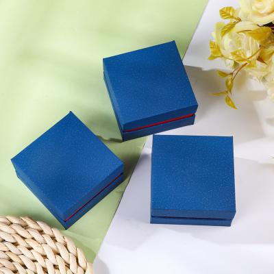 China Thick Blue Necklace Base Lip Gift Jewelry Box Paper Ring Earring Bracelet Pendant for sale