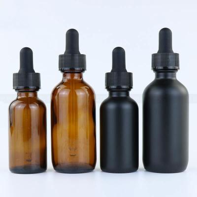 China 15ml 30ml 60ml 120ml 2oz Glass Amber Essential Oil Bottle Blue Glass Boston Dropper Bottle for Essential Boston Bottle for sale