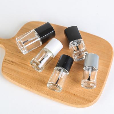 China 8ml 10ml 15ml Customized Accepted Clear UV Gel Nail Polish Bottle Empty Glass Bottle for Gel Polish With Silver Cap and Brush for sale