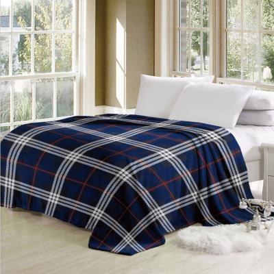 China 400 Gsm Waterproof Fabric Fleece Super Soft Flannel Printed Match Color Binding Luxury Double Sided Blanket for sale