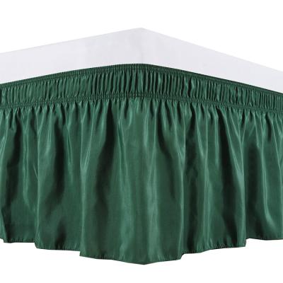 China Decoration Ruffled Bed Skirt with Split Corners Queen Size Platform Dust Ruffle (12 inch drop) Gathered Bedskirt Hunter Green for sale