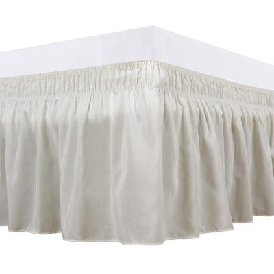 China Decoration Ruffled Bed Skirt with Split Corners Queen Size Platform Dust Ruffle (12 inch drop) Gathered Bedskirt IVORY for sale