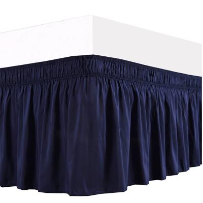 China Decoration Ruffled Bed Skirt with Split Corners Queen Size Platform Dust Ruffle (12 inch drop) Gathered Bedskirt NAVY for sale