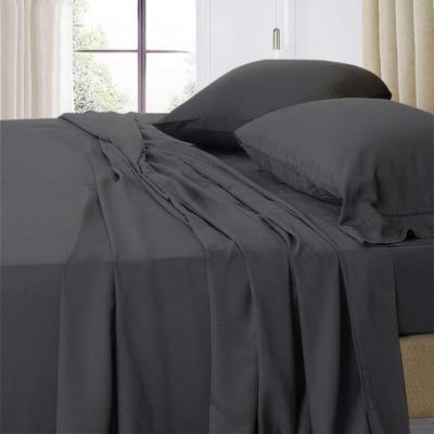 China Nondisposable Black Polyester Softest Hypoallergenic Bedding Sheet Cooling 100% Eco-Friendly Set for sale