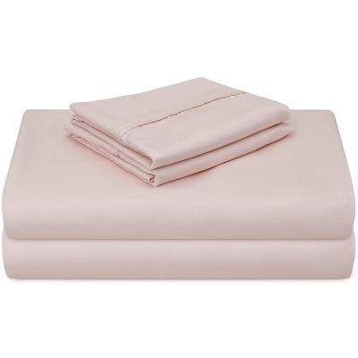 China Nondisposable Polyester Softest Hypoallergenic Bedding Sheet Cooling 100% Eco-Friendly Pink Set for sale