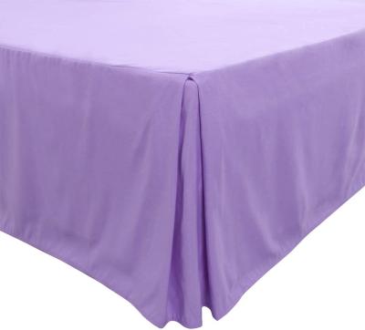 China Nondisposable Purple Pleated Bed Skirt Classic Tailored Styling Dust Ruffled Hotel Quality, 16 Inches for sale