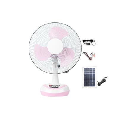 China DC AC Function 12 Inch New Design Rechargeable Tabletop Fan With Led Night Light for sale