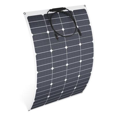 China New Style 20A Outdoor Semi Flexible Grid ETFE 12V 80W SunPower Cell PV Solar Panel For Boat, Caravan, Camping for sale