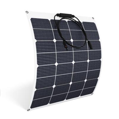 China New Style 20A Outdoor Semi Flexible Grid ETFE 12V 50W SunPower Cell PV Solar Panel For Smartphone Charging, Camper, RV for sale