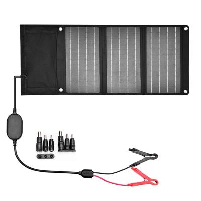 China 30W Monocrystalline Foldable Monocrystalline ETFE Cell Phone Solar Charger for Camping, Hiking, Outdoor Use Dual USB Port for sale