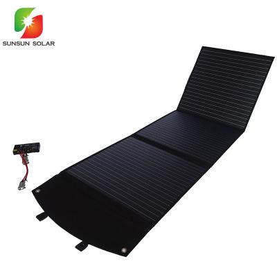 China Mono Cells 150W 12V 22V Monocrystalline Portable Foldable Solar Panel Bag Travel Kit Cell For Charging Portable Generator for sale