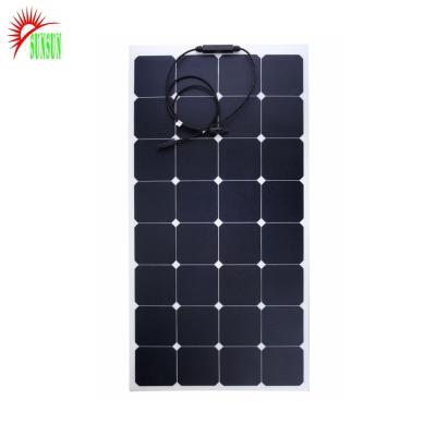 China 20A Sunpower 100 Watt Semi Flexible Cell Light Weight Solar Panel For Camping for sale