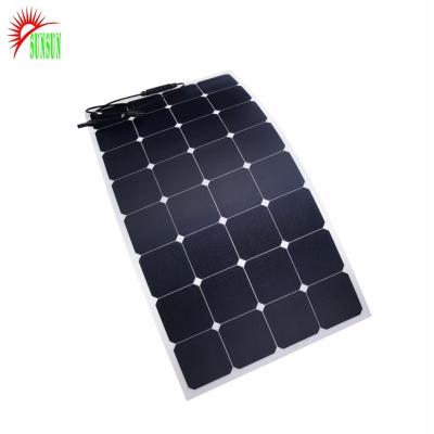 China Solar Home System SUNSUN 23% High Efficiency Sunpower 110W 18V ETFE Semi Flexible Solar Panel for sale