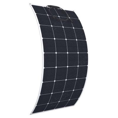 China Factory Direct Sales 12V 24V 100W 110W SunPower PV Monocrystalline Semi Flexible Solar Panel Cable 20A for sale