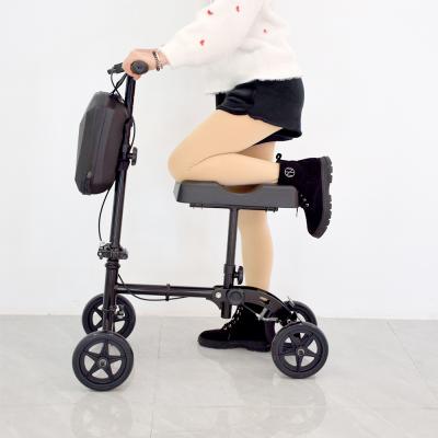 China Folding Rollator Portable Foldable Walker With Seat Rehabilitation Therapy Walking Wheel With Knee Support for sale