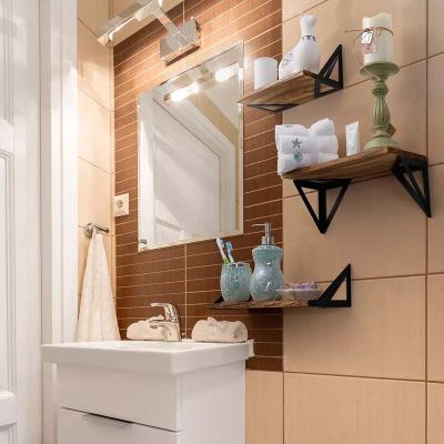 China Easy To Install Rustic Wooden Wall Mounted Floating Shelves Wall Shelves Set For Bedroom Bathroom Living Room Kitchen for sale