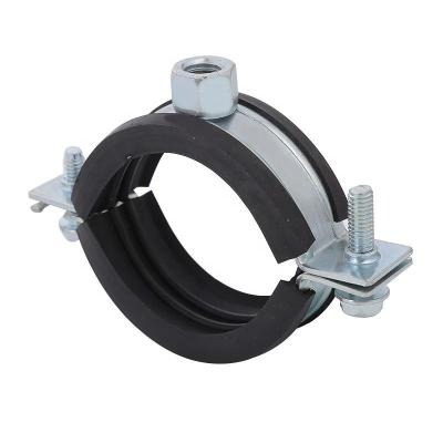 China Industry General Hot Selling Adjustable Stainless Steel With Screw Pipe Clamp Stainless Steel Wall Mount Pipe Clamp With Rubber for sale